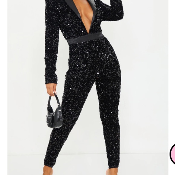 Black sequins jumpsuit - Picture 6 of 7